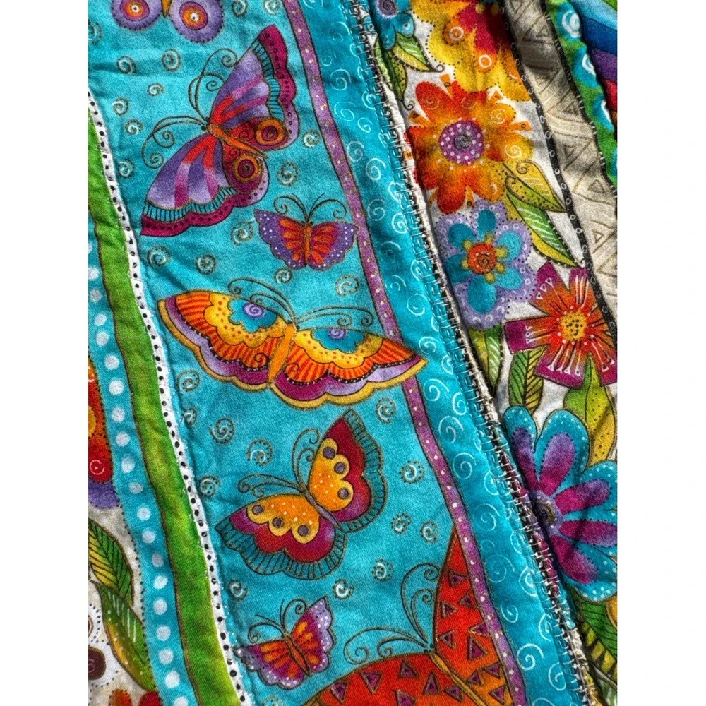 Project Linus Sparkle Handmade Quilt Hummingbird Butterfly Floral Rainbow 67x36